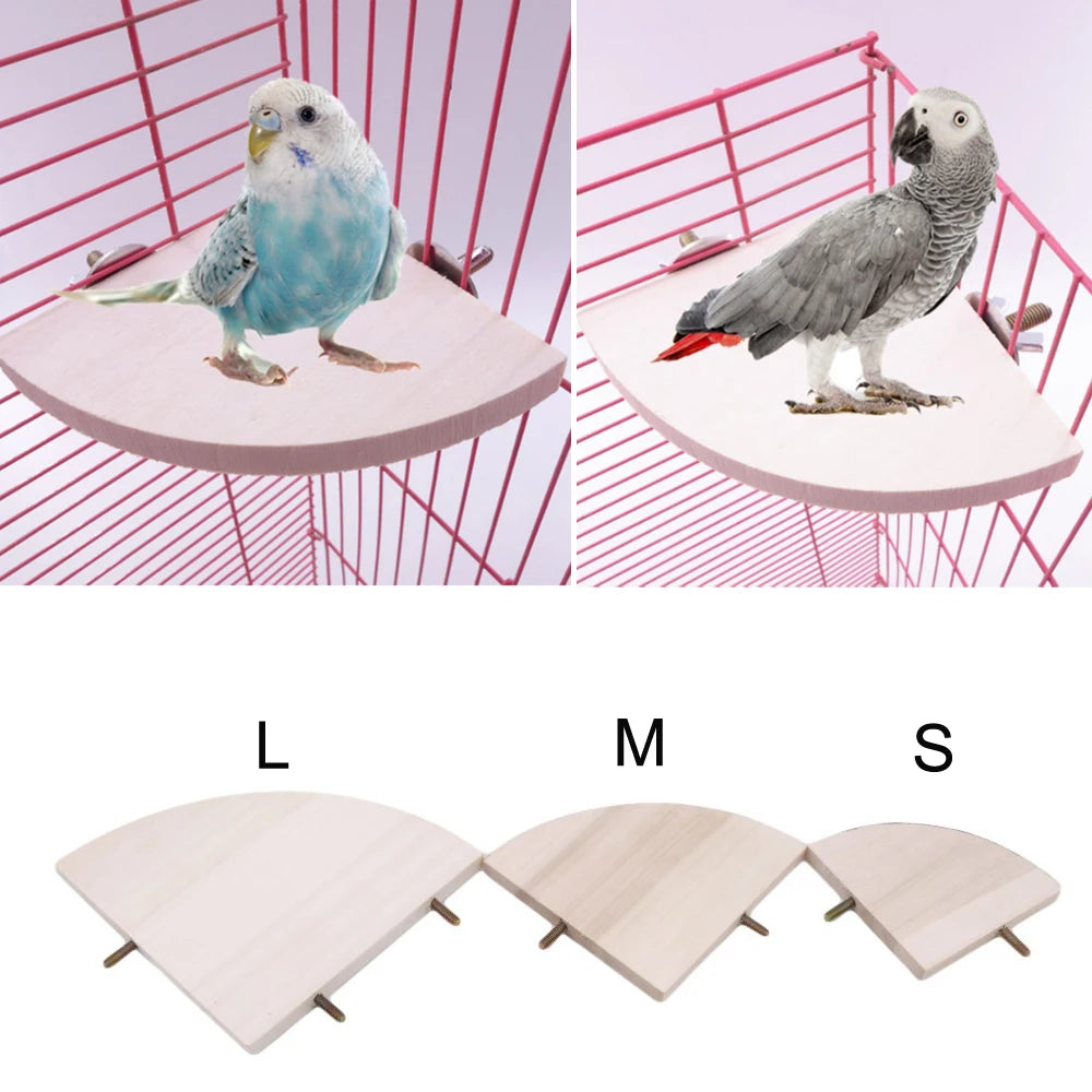 Fan-shaped Bird Parrot Wooden Stand Rack