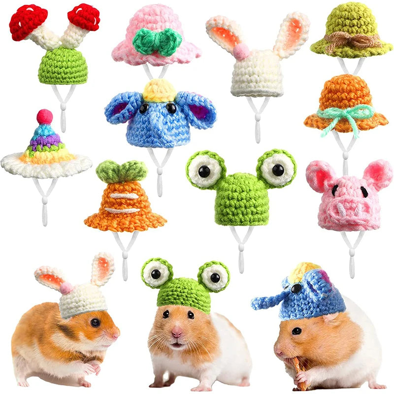 Mini Hamster Hat Small Animals Lovely Hand Knitted Hats