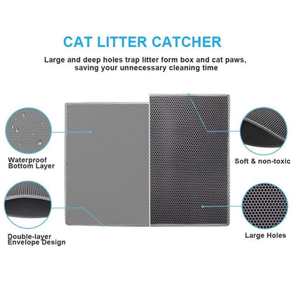 Waterproof Double-Layer Pet Cat Litter Mat