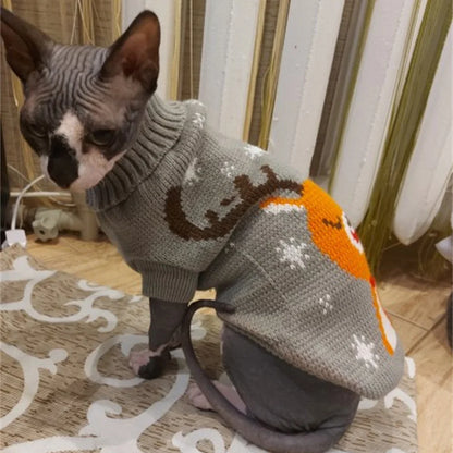 Popular Elk Print Cat/Puppy Sweater for Autumn and Winter