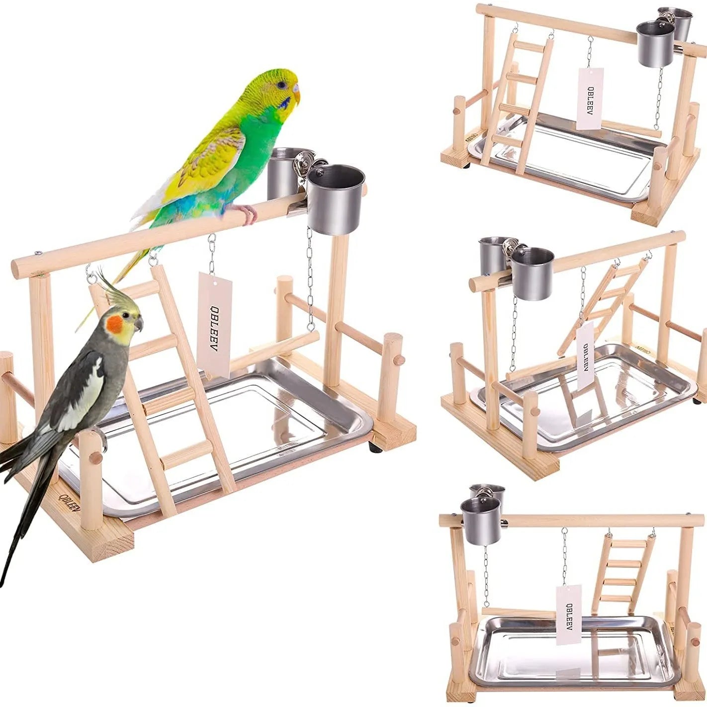 Solid wood parrot stand, bird training stand, toy supplies, desktop training stand