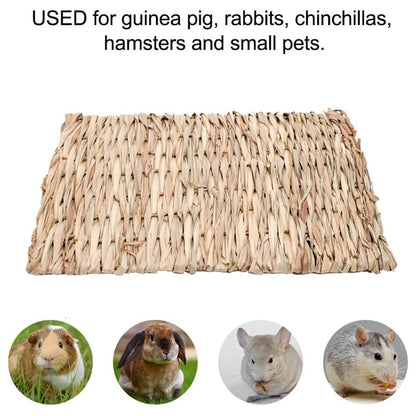 Straw Woven Pet Chew Mat Pad Pet House Cage Accessories For Rabbit