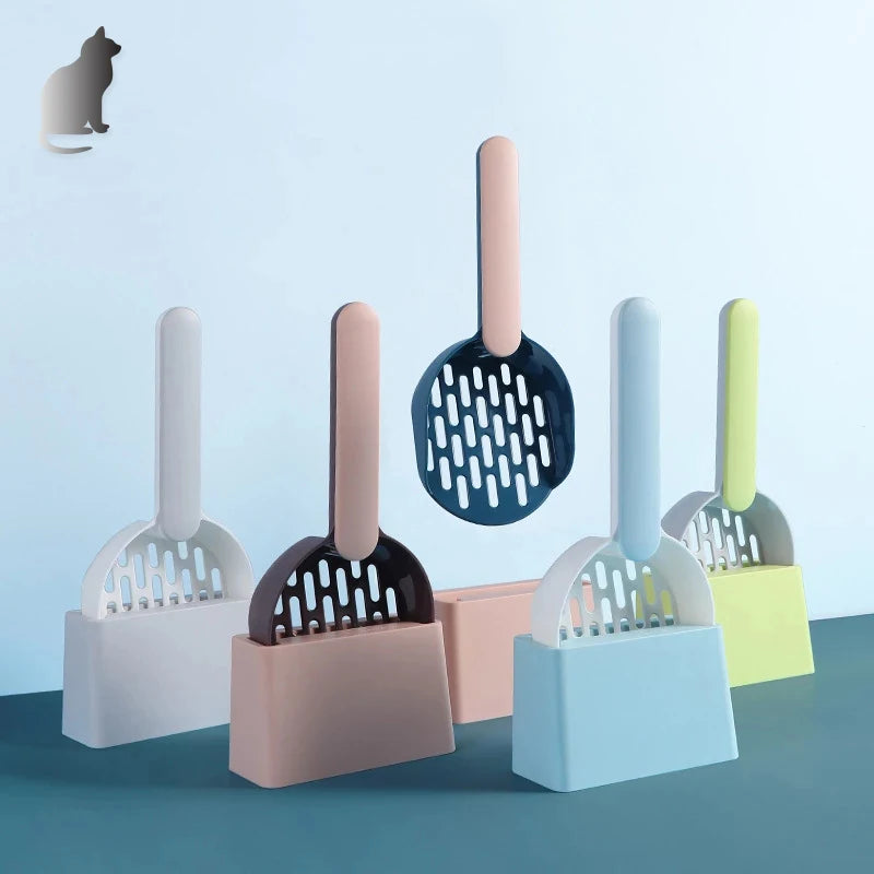 Self-Cleaning Cat Litter Scoop with Base