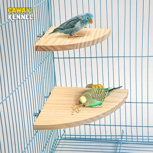 Fan-shaped Bird Parrot Wooden Stand Rack