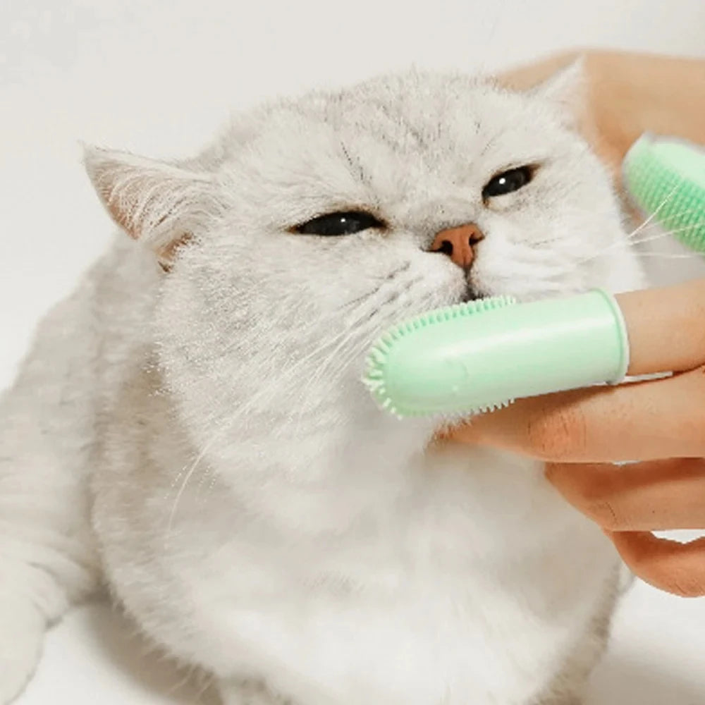 Soft Double Finger Toothbrush Pet Teeth Clean