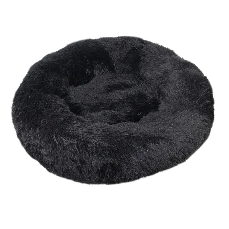 Round Plush Dog Bed Kennel Cat Cushion Washable Soft Small Medium Big Pet