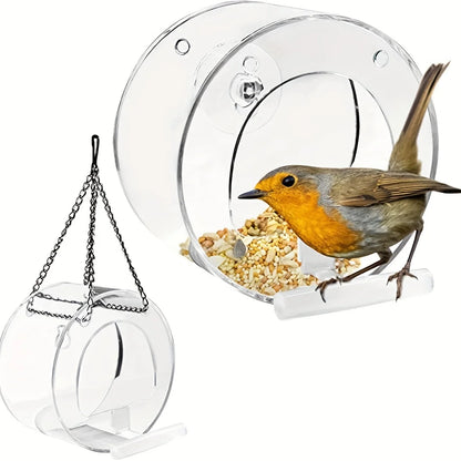 Round Acrylic Bird Feeder Courtyard Hanging And Bird Feeder