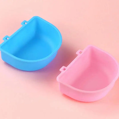 Small Pet Food Feeder Bowl Cage Hook Up Hanging Bowl Water Drinking Device Dog Cats Feeding Cup Rabbit Feede