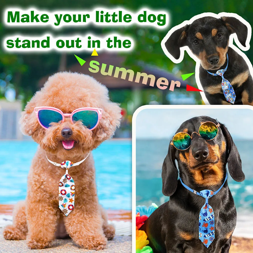 10PCS Beach Party Pet Necktie Bulk