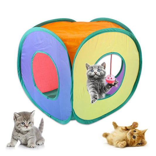 Cat Tunnel Foldable Pet Cat Toys Funny Cat Tent Mouse Supplies Simulated Fish