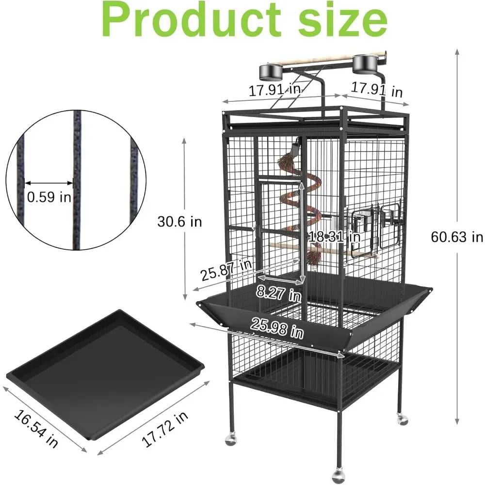 61'' Bird Cage Cages of Birds Accessories Bird Flight Cages