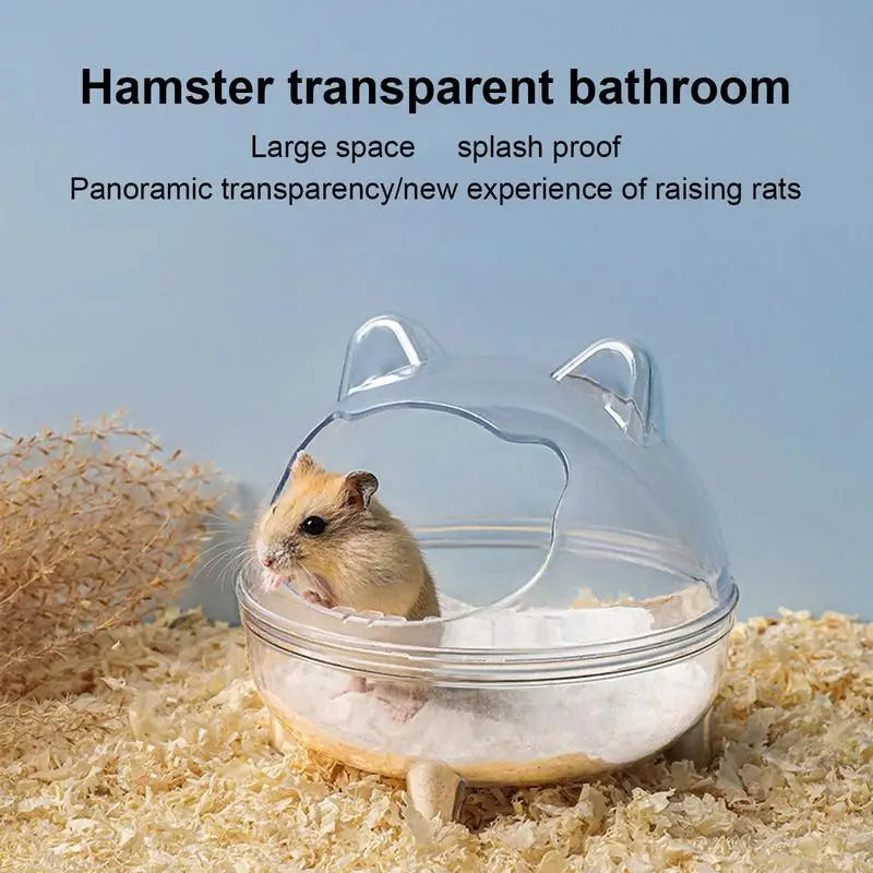 Hamster Sand Bath Container Chinchilla Accessories Golden Bear Bathroom Anti-spill Detachable Fully Transparent Field Of View