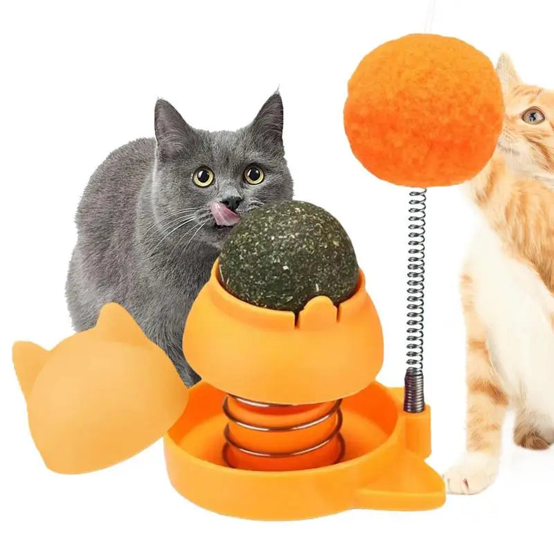 Rotatable Catnip Toy with Edible and Healthy Catnip Balls