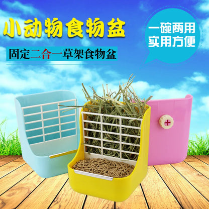 2-In-1 Grass Frame Rabbit Food Pots