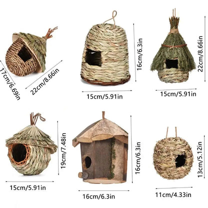 6 Style Birds House Bird Cage Natural Grass Egg Cage