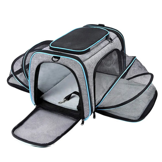 Pet Carriers Bag Portable Breathable Foldable Bag Cat Dog Carrier Bags Outgoing Outdoor Travel Pets Cats Handbag Safety Zippers