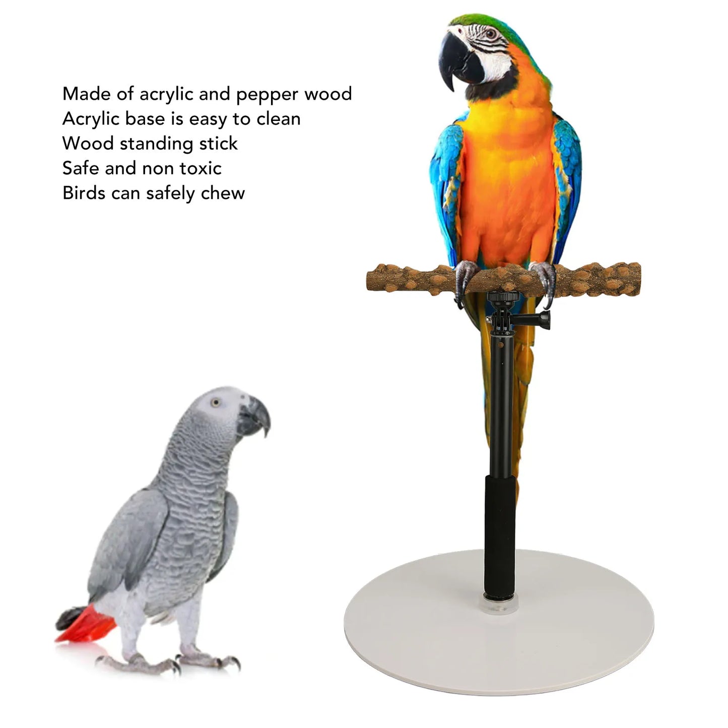 Adjustable Bird Perch Adjustable Bird Perch Portable Detachable Parrot Play Stand