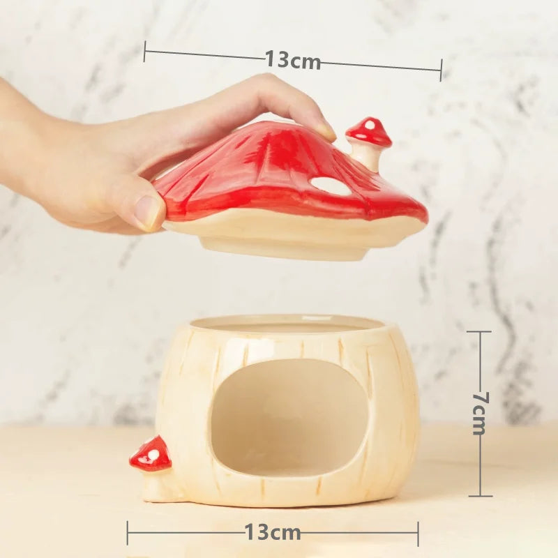 Cute Mushroom House Pet Items Hamster Cage Small Pet Bowl For Rabbit Ferret Chinchilla Pet Products Pet Water Fountain