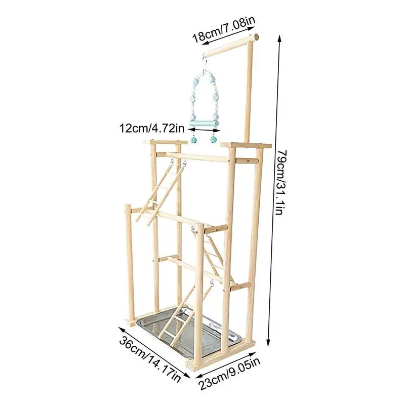 Parrot Stand Playground Wooden Play Gym Stand Exercise Toy