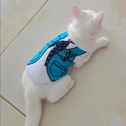 Sweet Print Sphynx Cat Clothes for Summer Pet Vest for Cats