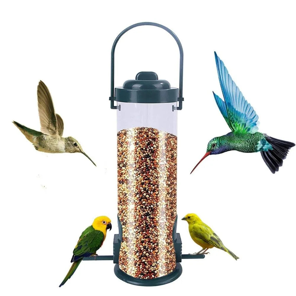 1pc Pet Bird Feeder Outdoor Hanging Pet Food Dispenser Multiple Holes