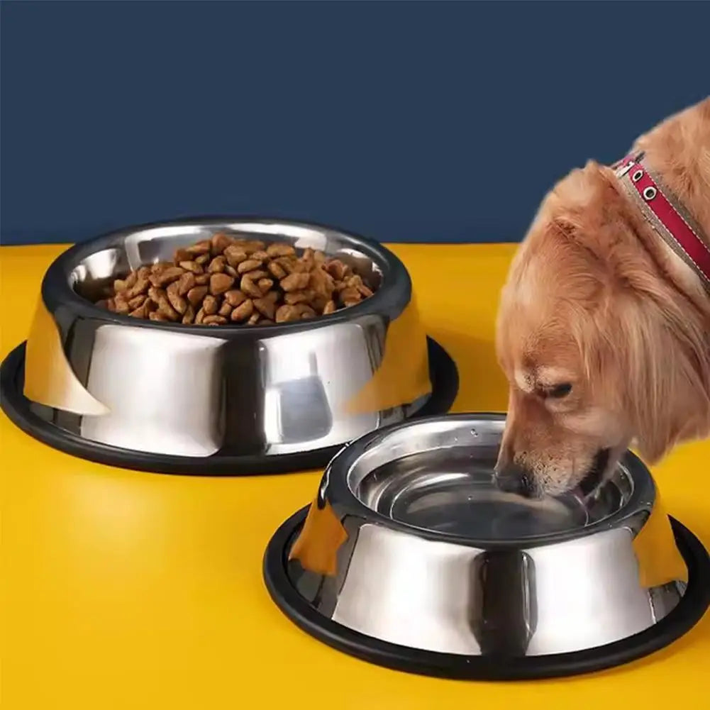 Stainless Steel Pet Dog Bowl Feeder Skidproof Anti-ant Food Water Drink Dishes Feeder