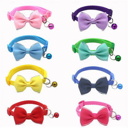 Pet Collars Pet Bow Bell Collars Cute Cat Collars Pet Supplies Multicolor Adjustable Pet Dressing