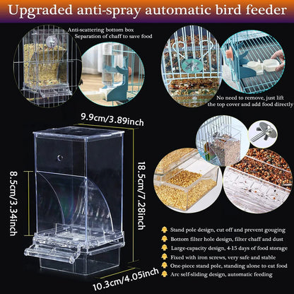 1pc/2pcs Bird Feeder Water Dispenser Automatic Parrot Feeder