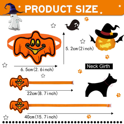 20PCS Halloween Party Pet Bowties Cartoon Pumpkin Head Funny Dog Bow Tie Adjustable Bulk Pet Accessories