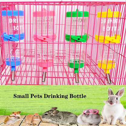 Hamster Drinker Plastic Water Bottle Dispenser Feeder Hanging Pet Guinea Squirrel Drinking Head Pipe Fountain