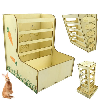 Rabbit for Hay Rack for Hay Feeder Chinchilla Wooden Food Bowl Safe M