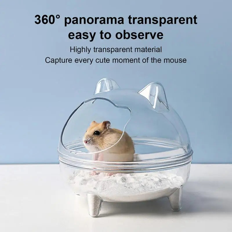 Hamster Sand Bath Container Chinchilla Accessories Golden Bear Bathroom Anti-spill Detachable Fully Transparent Field Of View