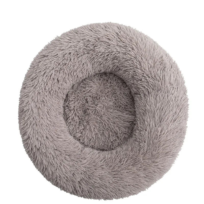 Round Plush Dog Bed Kennel Cat Cushion Washable Soft Small Medium Big Pet