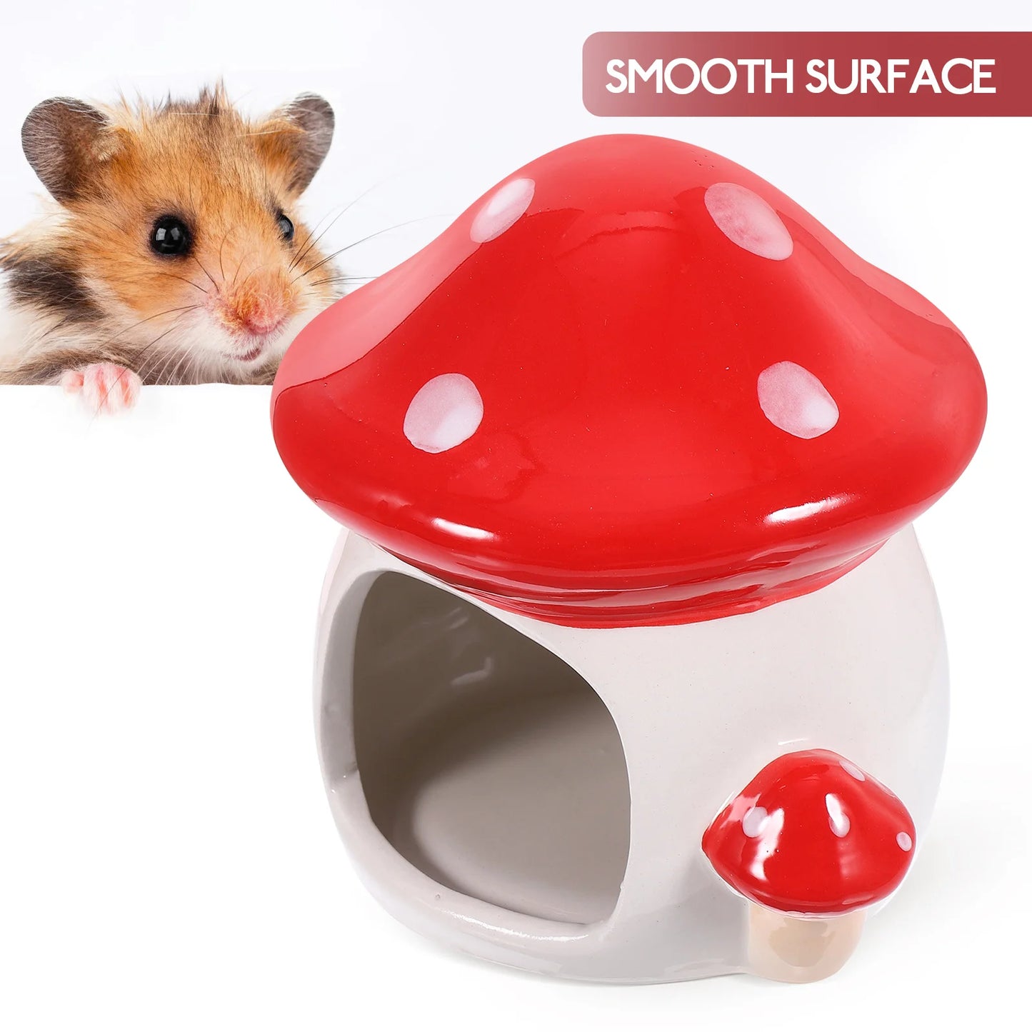 Ceramic Hamster Hut Nest Pets Hideout House Cooling Mushrooms Decorative Summer For Chinchilla