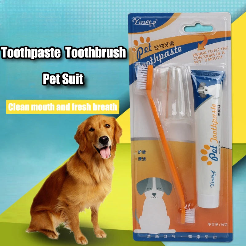 Pet Healthy Edible Toothpaste with Toothbrush