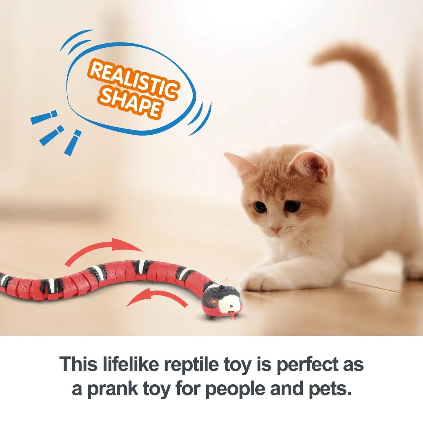 Smart Sensing Cat Toys Interactive Automatic Eletronic Snake Cat Teaser USB Rechargeable