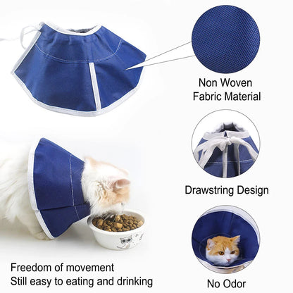 Pet Elizabethan Cat Collars Anti-licking Anti-bite Soft Fabric Kitten