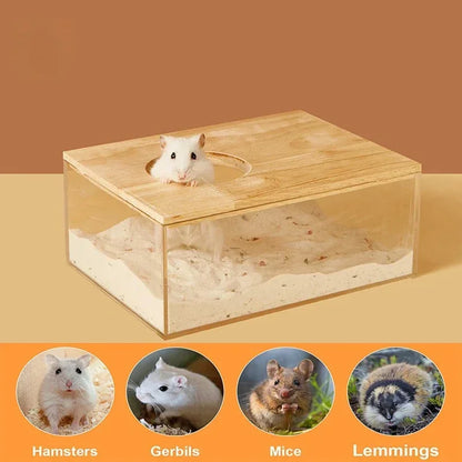 Hamster Bathroom House Sandbox Full Transparent Urine Sand Basin Golden Bear