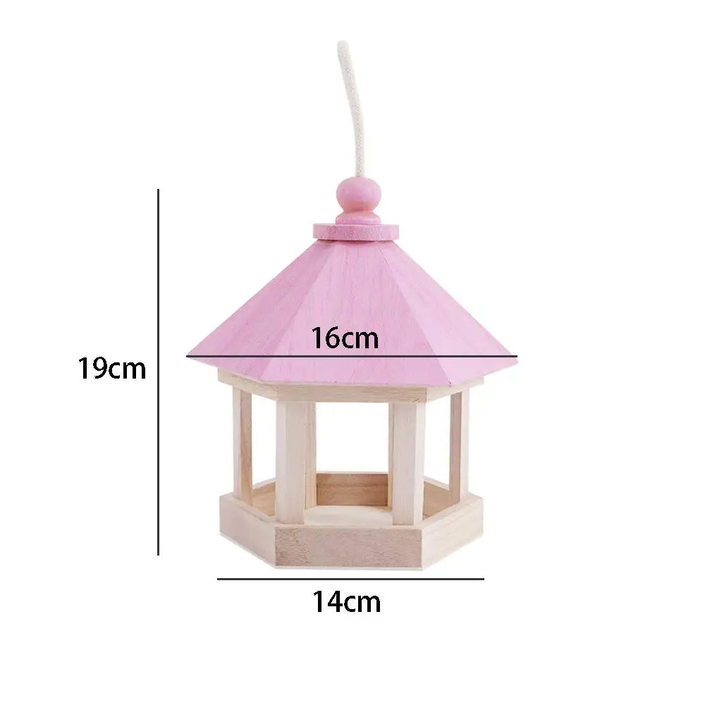 Wooden House Bird Feeder