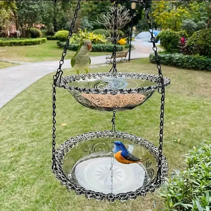 Wall Hanging Bird Feeder Bowl Tree Mounted Outdoor Bird Bath Spa