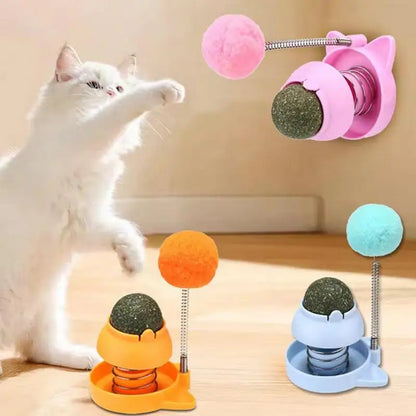 Rotatable Wall Mountable Edible Catnip Ball for Cats, Promotes Teeth Cleaning