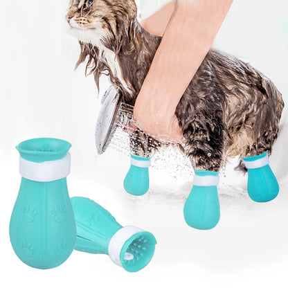 Cat Claw Protector Boots - Adjustable Anti-Scratch Pet Bath Shoes