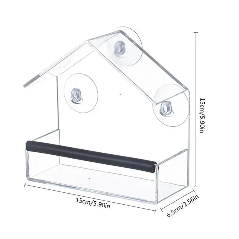 Tray Bird House Pet Feeder Suction Cup Installation House Type Feeder