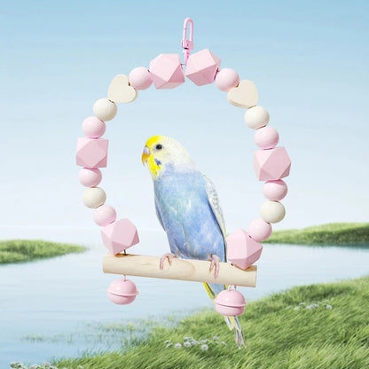 1/2Pcs Durable Bird Swings Parrots Wooden Perch Swing Toy Bright Colors Parrot Hung Toy