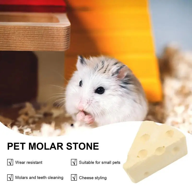 Teeth Grinding Rabbit Toys Cheese Shape Stone Animal Mineral Calcium Stone Chew Toy