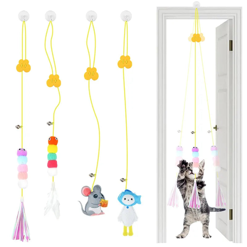 Swing Sticky Disc Elastic Hanging Door Teasing Cat Rope