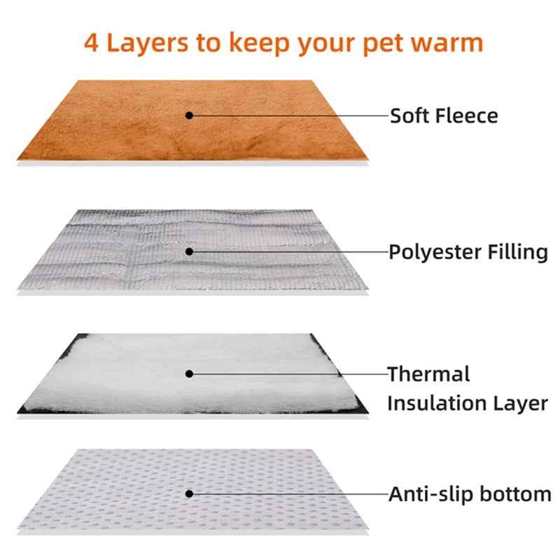 Self-Heating Dog and Cat Bed Blanket for Winter Warmth