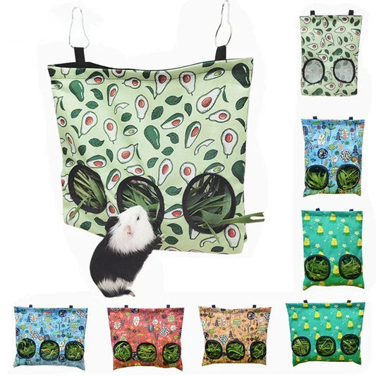 Hay Bag Hanging Pouch Feeder Holder Feeding Dispenser Container