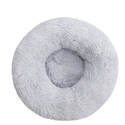 Round Plush Dog Bed Kennel Cat Cushion Washable Soft Small Medium Big Pet