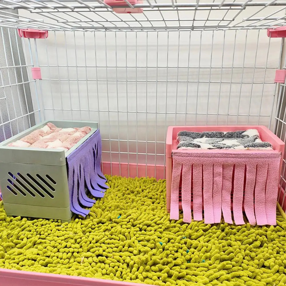 Hide House Bed Tassel Door Curtain Soft Comfortable Washable Small Animals Cage Accessories For Guinea Pig Hamster Accessories